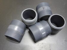 5PK Value Collection 2" Pipe, 2-1/2" Long PVC Threaded Plastic Pipe Nipple G