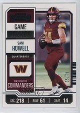 2023 Panini Contenders Teal Game Ticket 35/75 Sam Howell #100 0s55