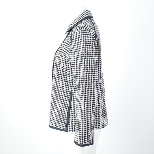 Max Mara Houndstooth Pattern Jacket - Dark Navy - image 2