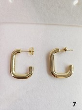 Stainless Steel Gold Tone Hoop Earrings