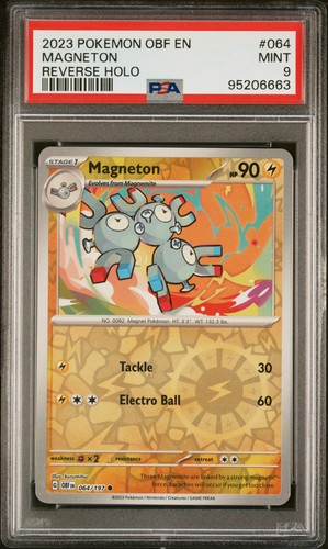 PSA 9 MAGNETON REVERSE HOLO 064 OBSIDIAN FLAMES Pokemon