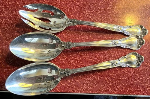 Gorham Sterling Silver Serving Spoons And Fork Chantilly