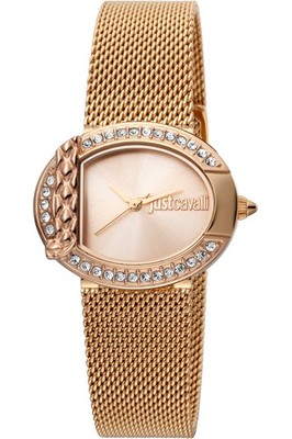 Womens Wristwatch JUST CAVALLI CbyJC JC1L110M0105 Steel Mesh Gold Rose Swarovski