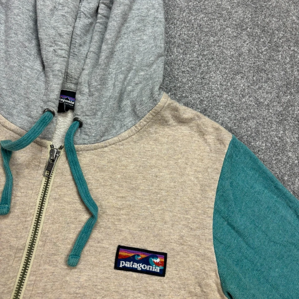 Pull Patagonia pour femme petit coton gris fermeture éclair intégrale logo... - Photo 3/4