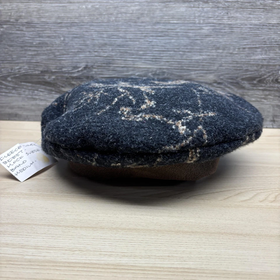 TweeTops Sombrero Boina Ajustado Mujer Gris Medio Negro Forrado Vellón Imitación Gamuza Banda Foto 2 de 4