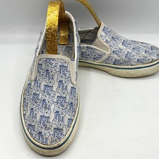 Auth CHANEL Good Condition Flower Motif Coco Mark Sneakers Blue Size 36 Italy