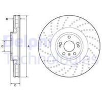 Delphi 2X Bremsscheibe Vorne Ø375 Mm BelüFtet FüR Mercedes-Benz Gle W166 400