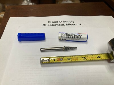 Atrax SL-2DC-ATX, 5/16'', 1/4'' Shank, Double Cut Carbide 14° Taper Burr, Rad. End