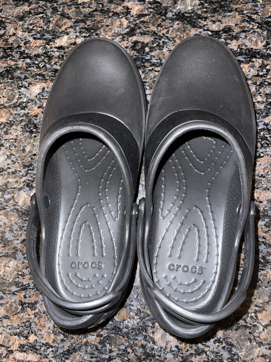 Crocs Mercy Work Clogs Black Slip On/Sling Back Non Slip Womens Size - Main Image