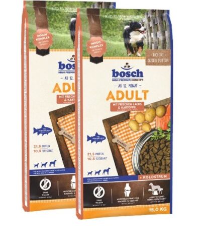 2x15kg Bosch Adult Lachs & Kartoffel Hundefutter - Afbeelding 1 van 1