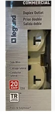 LEGRAND 20-Amp Commercial Grade Duplex Receptacle Outlet - Ivory- TR20ICC8L