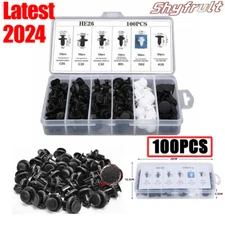 Parts Accessories Car Bumper Trim Panel Fender Engine Push Pin Rivet Clips 100Pc