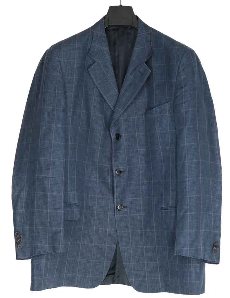 Мужской блейзер Barneys NY Lanificio Campore 46 L 100% чистый лен синий оконное стекло - Изображение 2 из 4