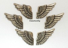  4140 ANTIQUED GOLD LEFT/RIGHT ANGEL WINGS - 6 Pcs 3L 3R 
