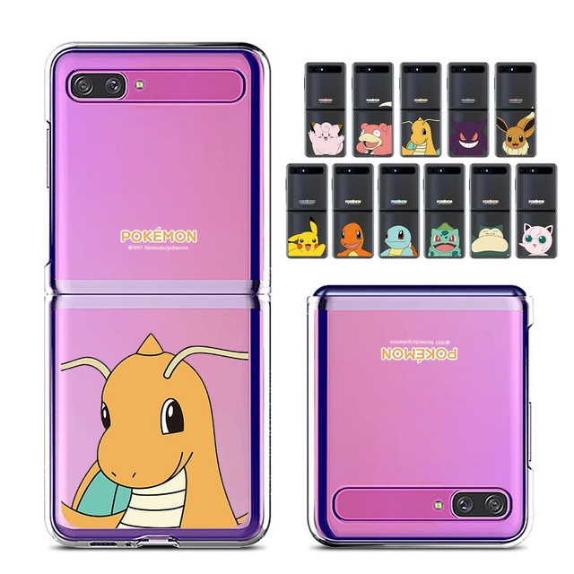 For Samsung Galaxy Z Flip Clear Hard Case with Pokemon characters