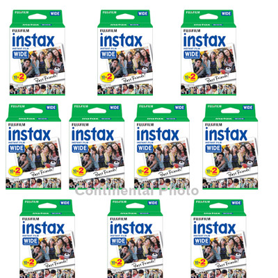 200 Prints Fuji Fujifilm Instax Wide Instant Color Film for 200, 300, 400 Camera