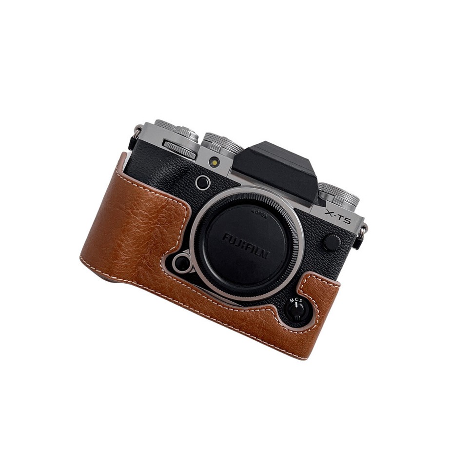 PU Leather Camera Half Case For Fujifilm XT5 Fuji XT5 Cover Bag