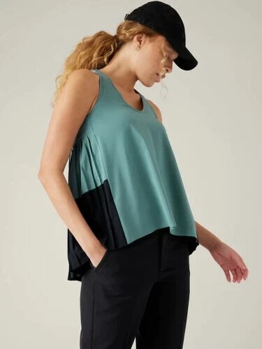 Athleta XS Extra Small Swing Forward Pleated Tank NEW! #533051