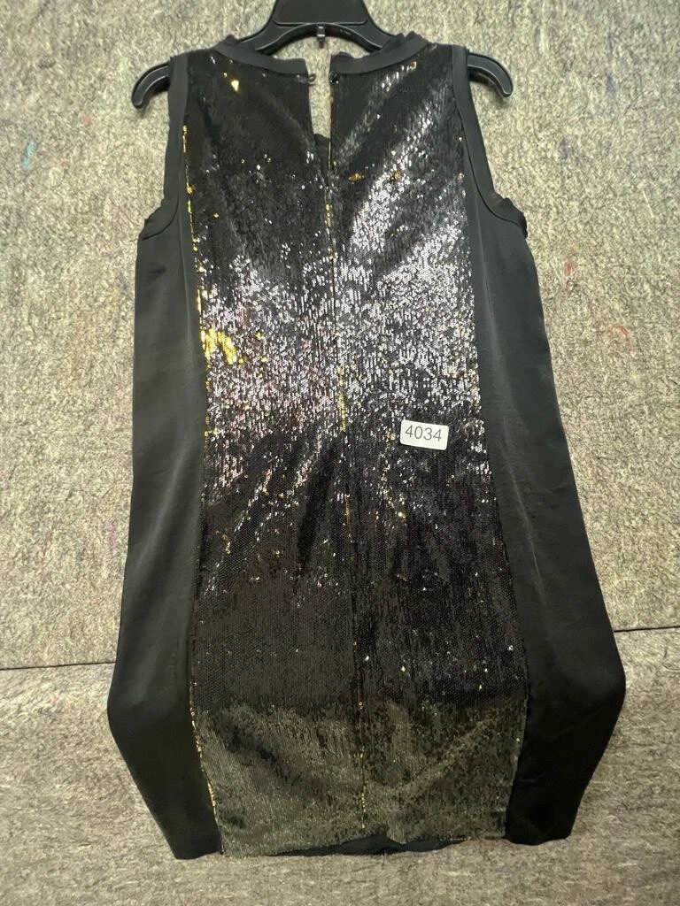 Abito Michael Kors nero oro paillettes tubino cocktail sera taglia 8