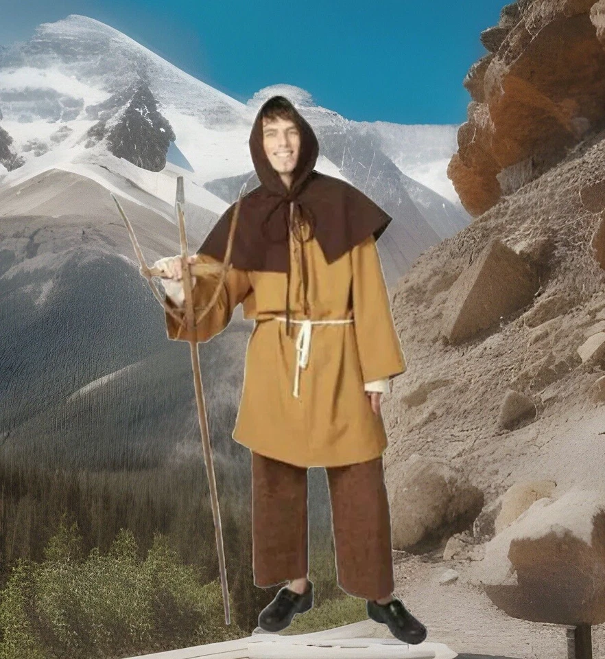 Camisa de hombre medieval renacentista pirata poeta campesino vestido S - 4XL Foto 3 de 4