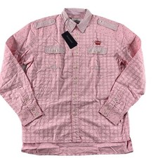 Bogosse Mens Medium Shirt BG103 Pink Button Up Long Sleeve 100 Cotton Casual