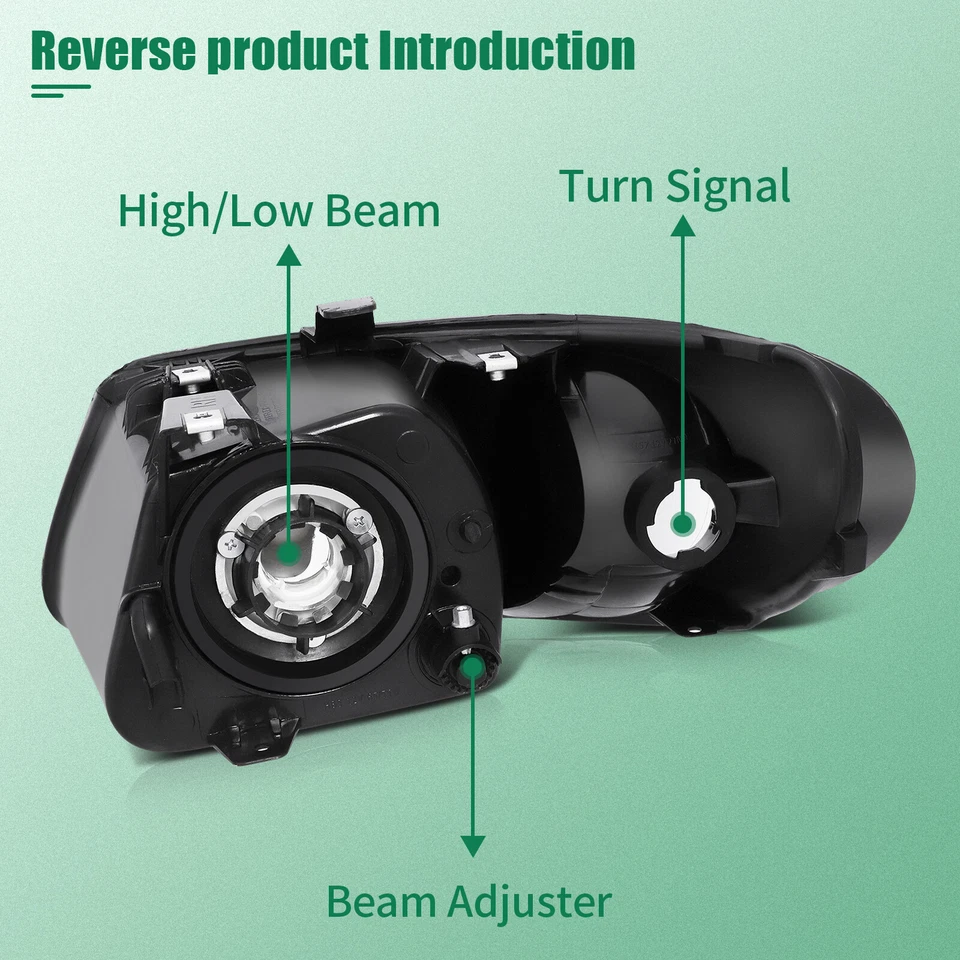 For 2001-2007 Dodge Caravan/Chrysler Town&Country Headlights Assembly Pair Lamp - Image 3 of 4