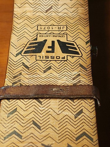 Fossil Jr-1071 Men's Wrist Watch Huge Worn Strap Wide Brown Genuine Leather O.o - Picture 13 of 21