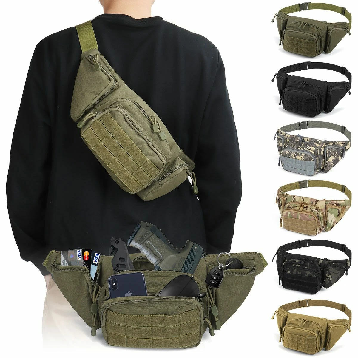 Tactical Waist Holster Military Fanny Sling Shoulder Pouch Carry Bag | eBay