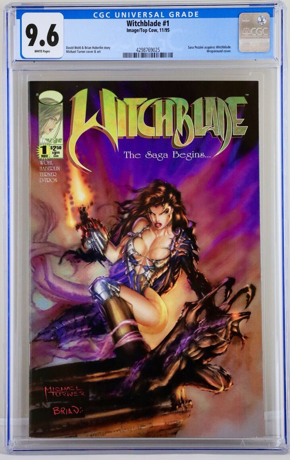 Comics WITCHBLADE #1 CGC 9.6 Near Mint+  White Pages Image Top Cow 1995