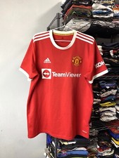Adidas Manchester United Soccer Jersey T Shirt Red L Size