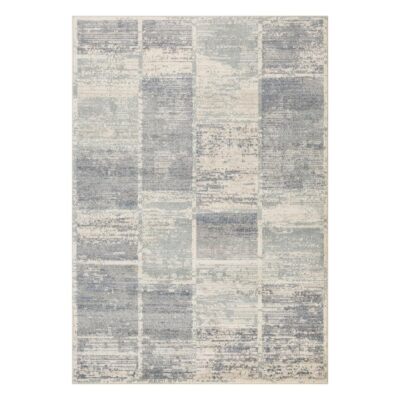 1.8m X 2.7m Grau Und Hellblau Geometrisch Power Webstuhl Fläche Teppich