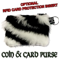 Zebra Faux Fur Coin/Card Purse Cash Money RFID Protection Stocking Filler Animal