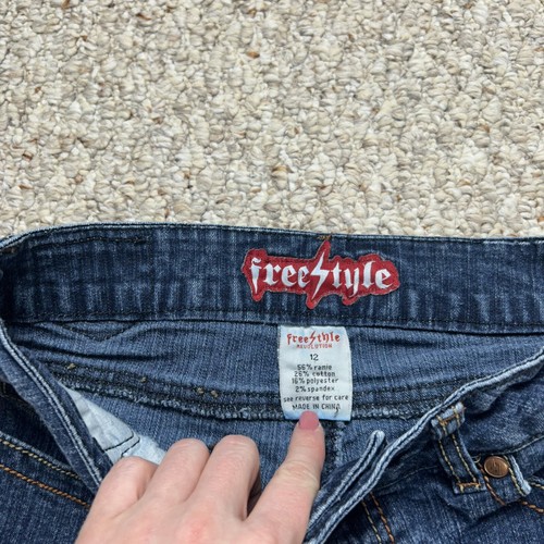 Freestyle Revolution Skinny Jeans Girls Sz 12 Blue Denim Stretch Mid Rise - Picture 7 of 8