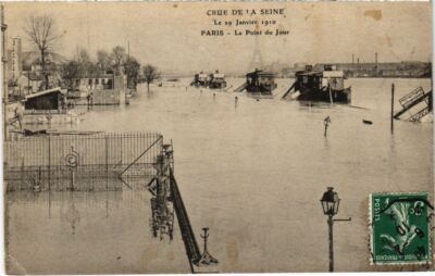 Old postcard Paris Crue de la Seine 1910 - Le Point du Jour (1322859)