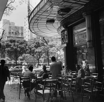 Patrons At An Open Air Cafe In Rio De Janeiro, Brazil 1950 OLD PHOTO 1