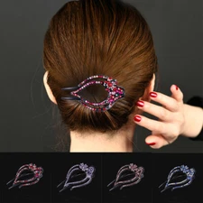 Women Shiny Rhinestone Flower Duckbill HairClaws Clip Elegant Hairpin Barrettes❀
