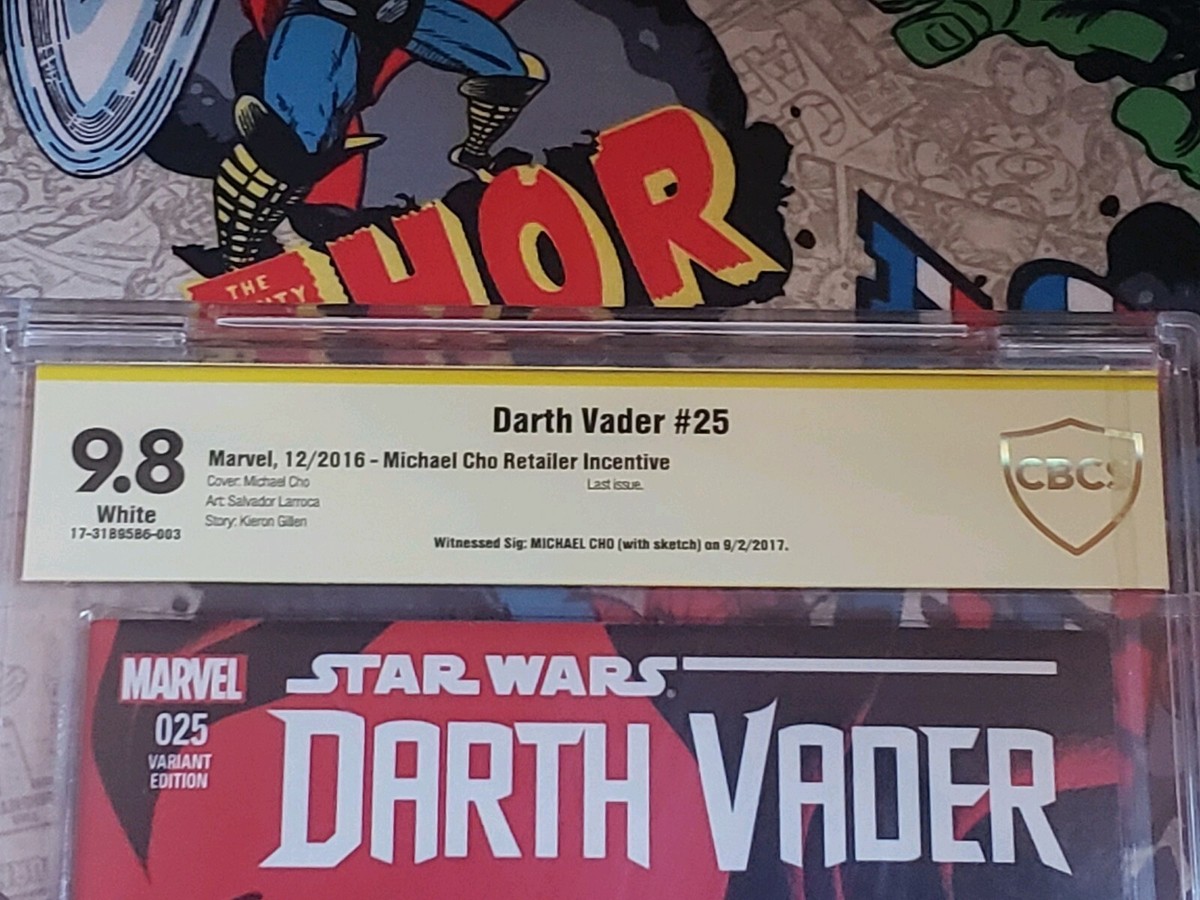MARVEL DARTH VADER 25 CBCS Signed Michael Cho SKETCH SKYWALKER