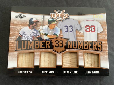 2021 Leaf Lumber Numbers  Eddie Murray Jose Canseco Walker Varitek #LN-22 #19/25