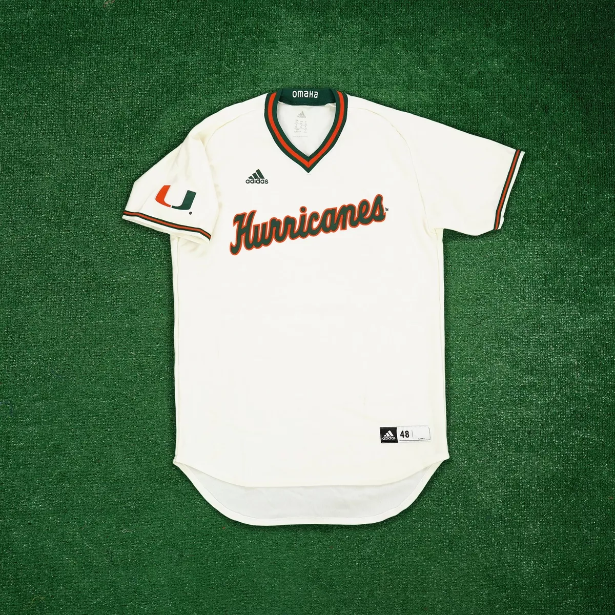 Miami Hurricanes NCAA Authentic On-Field Team Issued Baseball Ivory Jersey