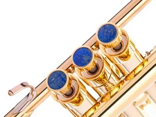 KGUBrass Trumpet Trim Kit HEAVY Bach Stradivarius 24K Gold Plated/Lapis Lazuli