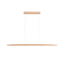 39" 24W Wood LED Linear Pendant Light Fixture Led Dining Room Light Dimmable ...