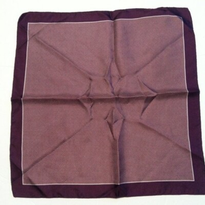 HUGO BOSS MENS NEW PURPLE 100%SILK POCKET SQUARE SIZE: 13'' X 13''  MADE IN ITALY