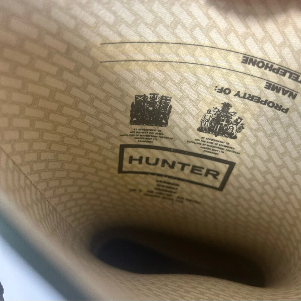 NUEVAS BOTAS DE LLUVIA HUNTER Verbier verdes de goma de media pantorrilla 3” cuña talla 36 EU 5 EE. UU. Foto 4 de 4