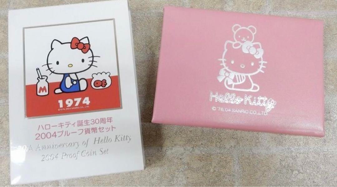 レア‼️Hello Kitty 30周年記念 アニバーサリーストラップセット Sanrio Hello Kitty 30th Anniversary 2004 Proof Coin Set Japan
