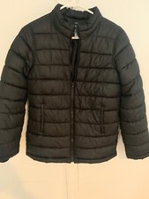 Old Navy Youth Girl Black Long Sleeve Full Zip Pocket Puffer Jacket XL