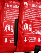 2 PACK FIRE BLANKET Fiberglass Cobra Emergency Home Retardant Prepared 40''x40''