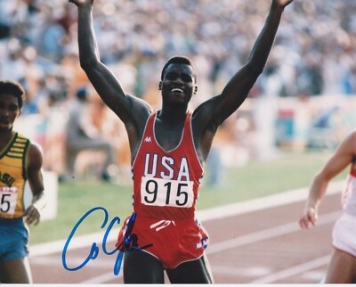 Carl Lewis SIGNED Auto USA Gold Medal Olympic Track Field Runner