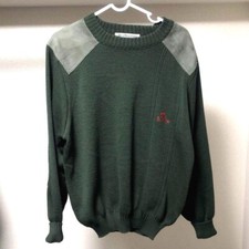 Burberrys Elbow Patch Knit Sweater 90'S size S color green fashion tops Mens
