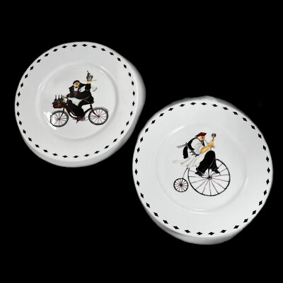 ONEIDA KITCHEN CHEFS TO GO SALAD PLATES 7 1/2'' 2004 Jennifer Garant Set of 2