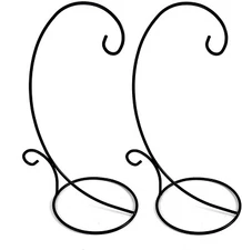 2 Pack 18" H Ornament Display Stand, Black Iron Glass Ball Ornament Holder Stand